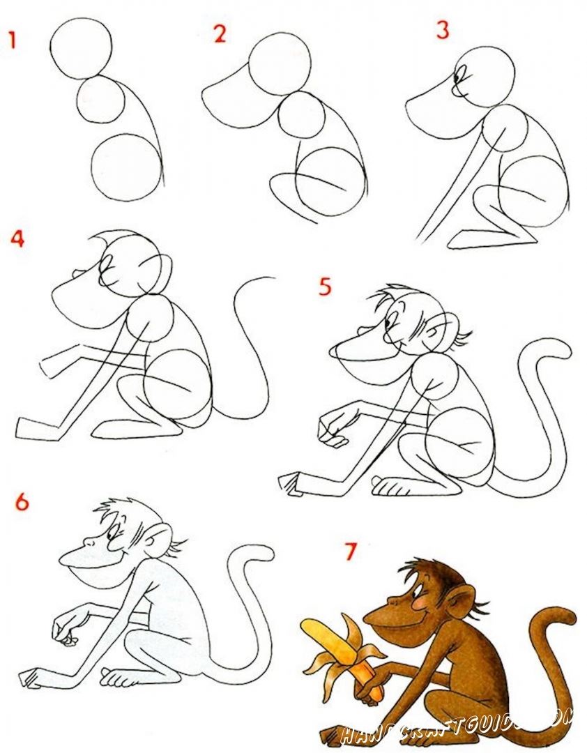 картинка обезьяны для срисовки