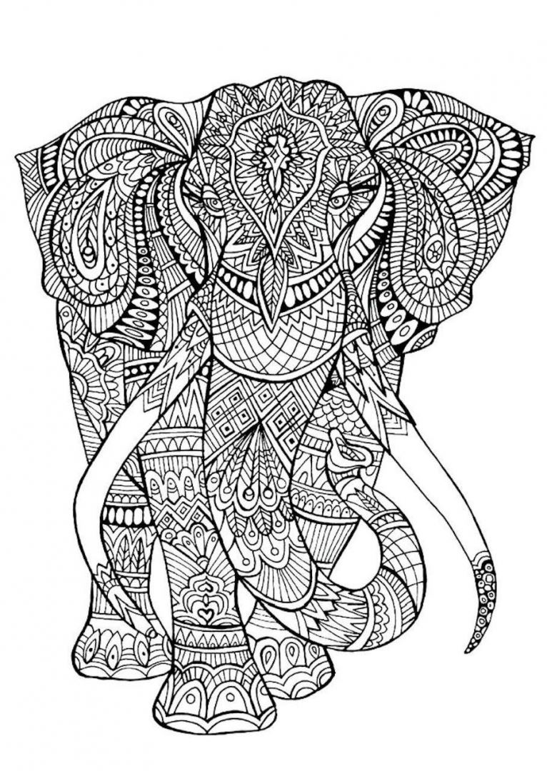 Раскраски антистресс слон