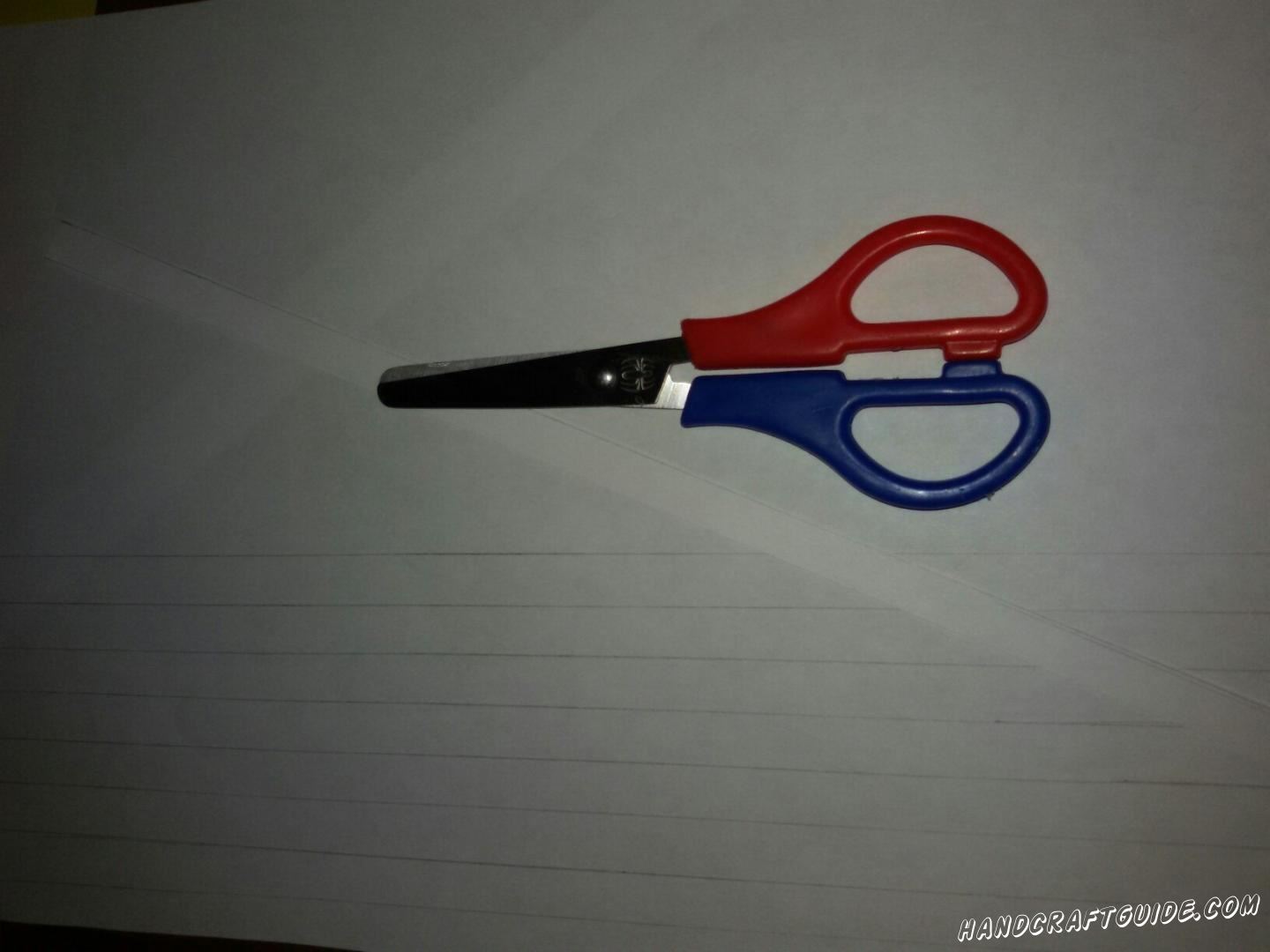 To draw on the white paper straight lines and cut them