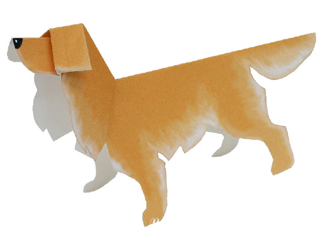 Изучаем породы собак, с помощью поделок. Встречайте золотого ретривера из бумаги, сделанного своими руками. Качай вложенный файл, делай поделку и рассмотри поближе эту замечательную собачку. 