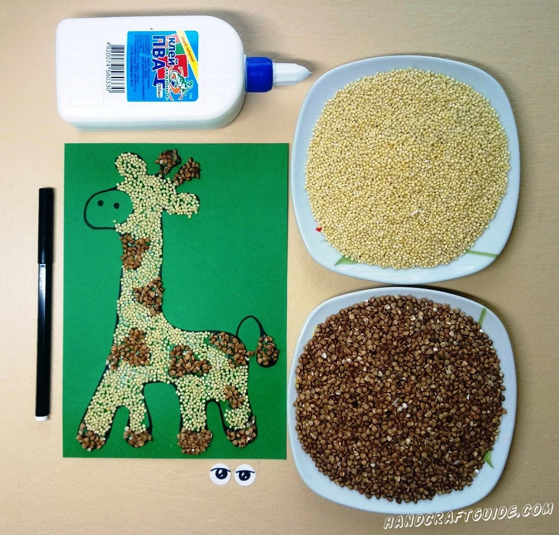 как сделать аппликацию жирафа с детьми 