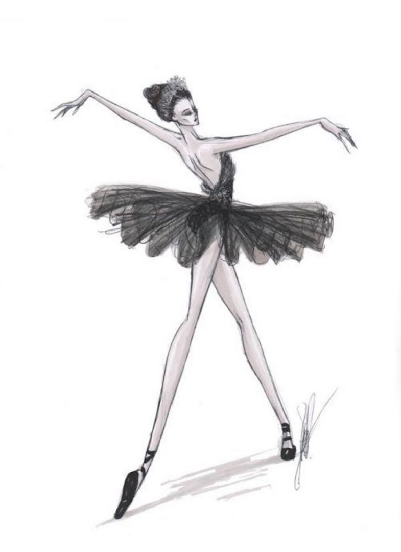 картинка балерины для срисовки