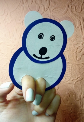 пальчиковая игрушка полярный мишка для детей