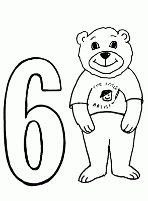 The collection of coloring pages for children - a teddy bear with the numbers 0 to 9