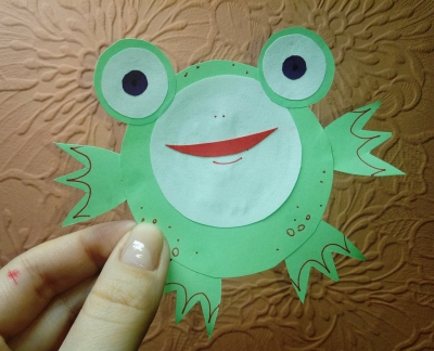 поделка жабка из цветной бумаги
